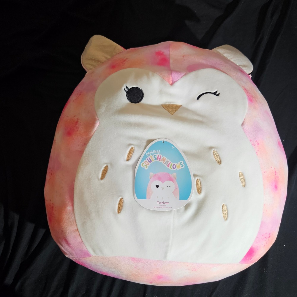 Squishmallows 16 Inch Tazlow the Owl Pink Tie Dye Plush S16-#1309 New With Tags